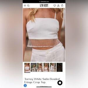 NWT 12th Tribe Beaded Fringe Crop Top